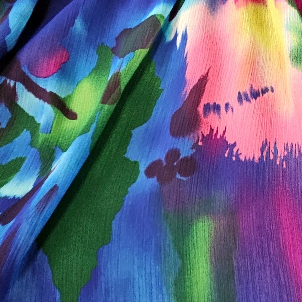Lane Bryant Womens 18 Multicolor Abstract Watercolor Draped Neck Sleeveless Top - Picture 6 of 9